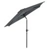 Parasol centré inclinable en rond ouverture manivelle toile anthracite GoodHome Kasane