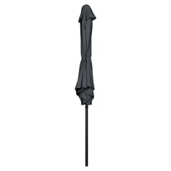 Parasol centré inclinable en rond ouverture manivelle toile anthracite GoodHome Kasane