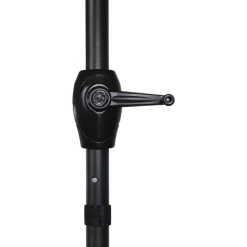 Parasol centré inclinable en rond ouverture manivelle toile anthracite GoodHome Kasane