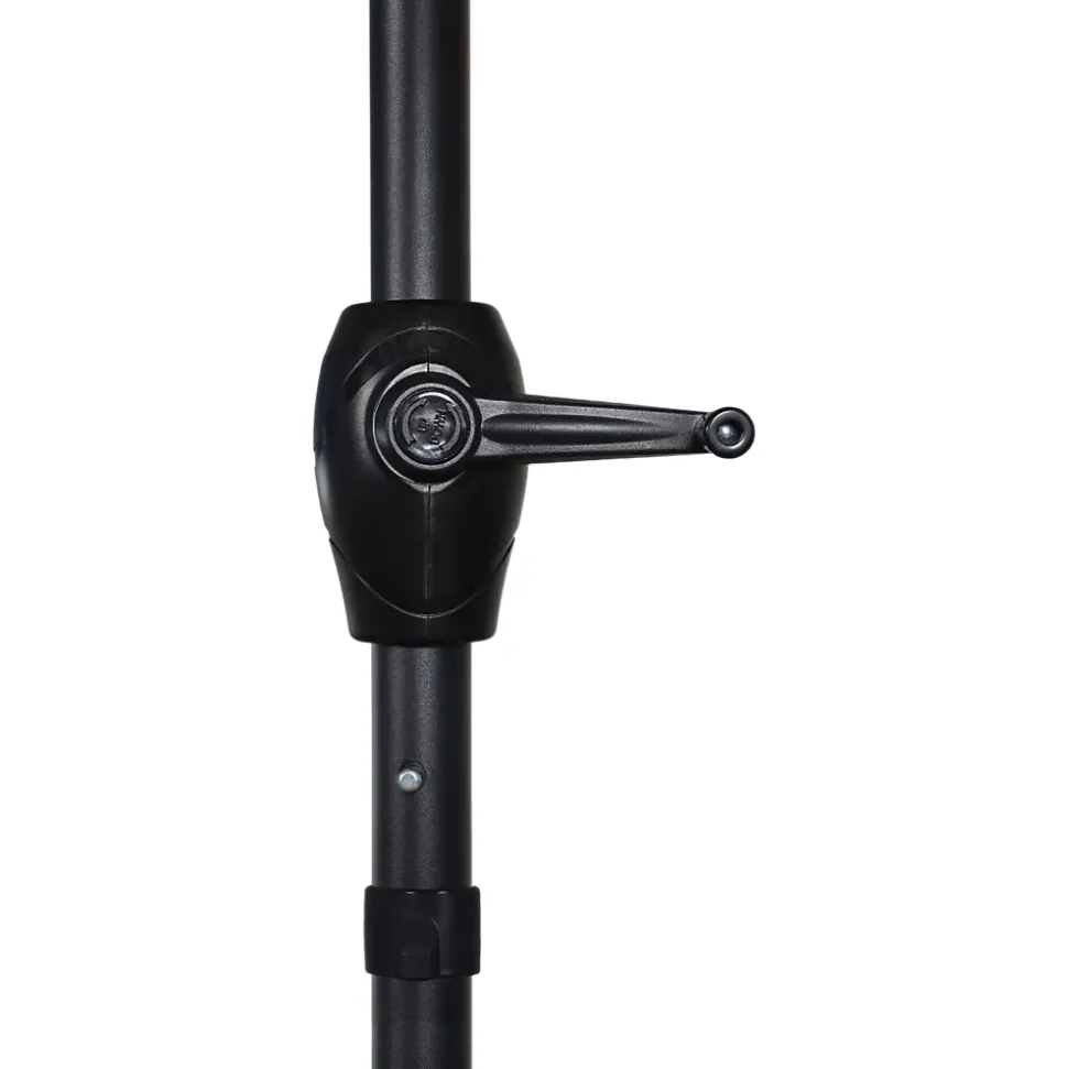 Parasol centré inclinable en rond ouverture manivelle toile anthracite GoodHome Kasane