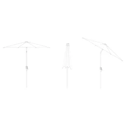 Parasol centré inclinable en rond ouverture manivelle toile anthracite GoodHome Kasane