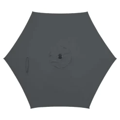 Parasol centré inclinable en rond ouverture manivelle toile anthracite GoodHome Kasane