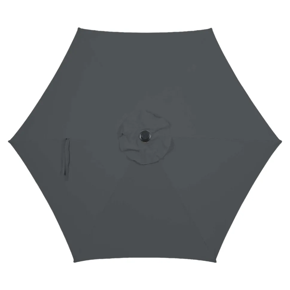 Parasol centré inclinable en rond ouverture manivelle toile anthracite GoodHome Kasane