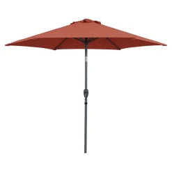Parasol centré inclinable rond ouverture manivelle toile terracotta GoodHome Kasane