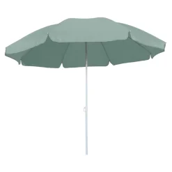 Parasol centré inclinable rond ouverture pression vert d'eau L.1,8m x H.1,9m GoodHome Curacao