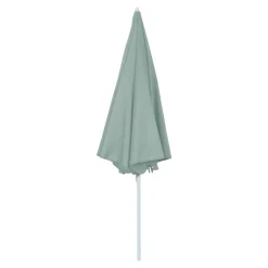 Parasol centré inclinable rond ouverture pression vert d'eau L.1,8m x H.1,9m GoodHome Curacao