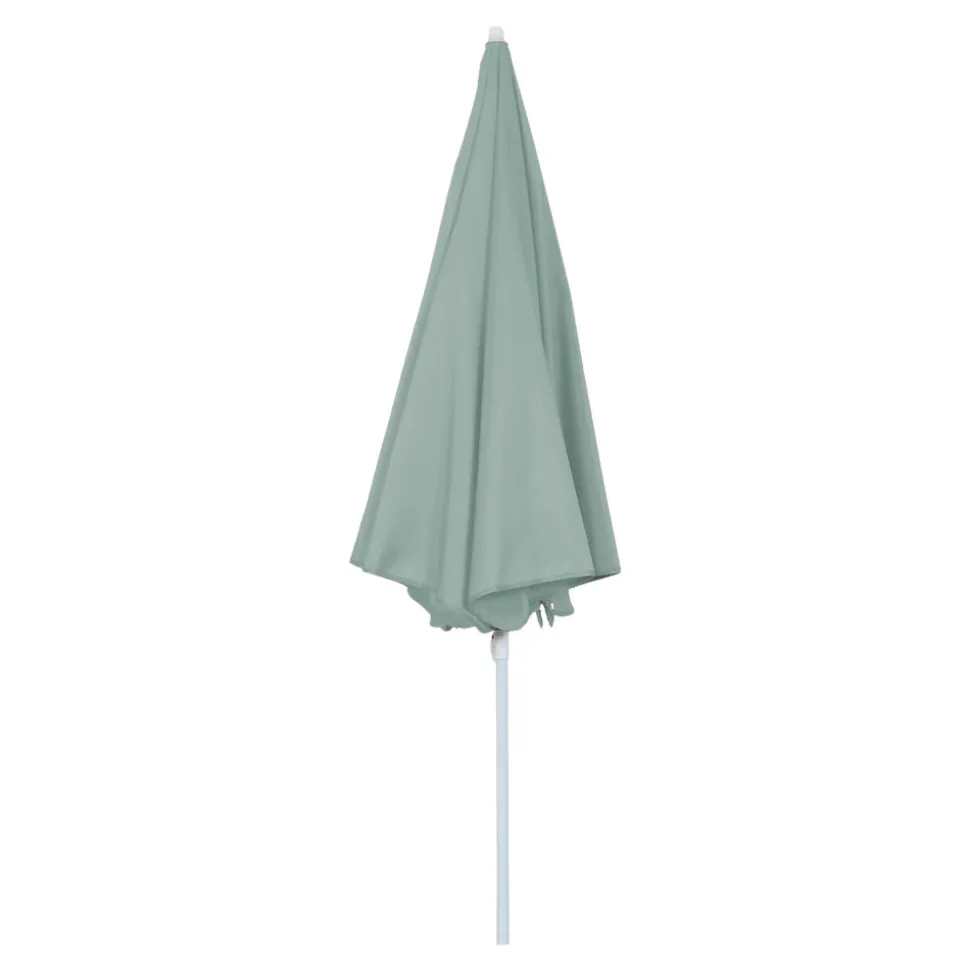 Parasol centré inclinable rond ouverture pression vert d'eau L.1,8m x H.1,9m GoodHome Curacao