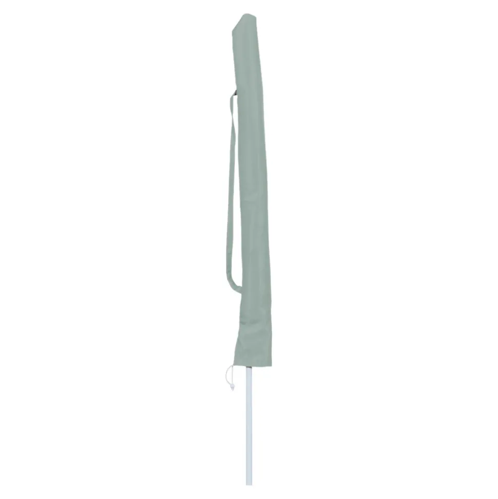 Parasol centré inclinable rond ouverture pression vert d'eau L.1,8m x H.1,9m GoodHome Curacao