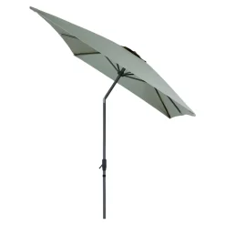 Parasol centré inclinable rectangulaire ouverture manivelle toile vert d'eau GoodHome Kasane
