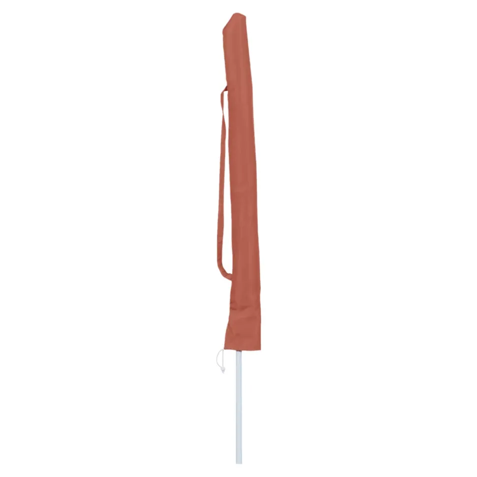 Parasol centré inclinable rond ouverture pression terracotta L.1,8m x H.1,9m GoodHome Curacao