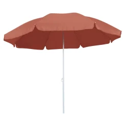 Parasol centré inclinable rond ouverture pression terracotta L.1,8m x H.1,9m GoodHome Curacao
