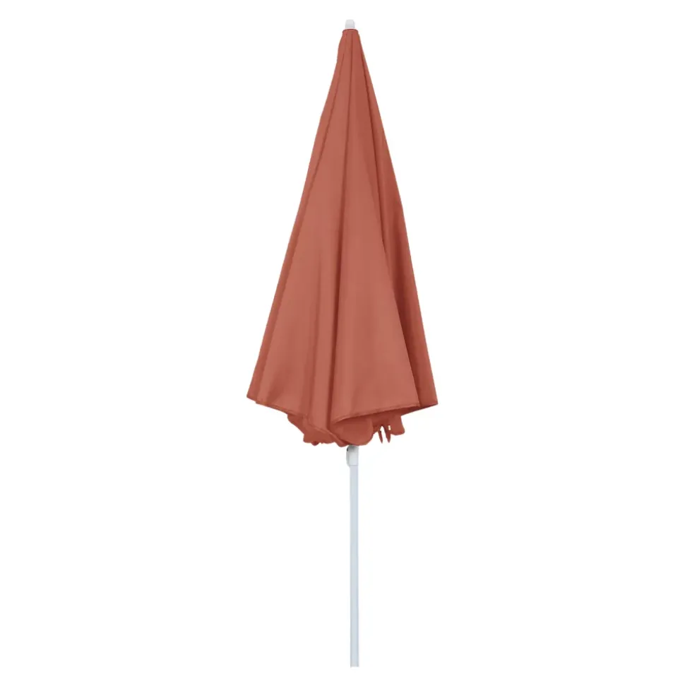 Parasol centré inclinable rond ouverture pression terracotta L.1,8m x H.1,9m GoodHome Curacao