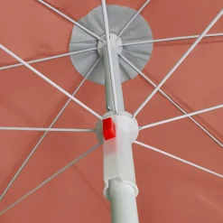 Parasol centré inclinable rond ouverture pression terracotta L.1,8m x H.1,9m GoodHome Curacao