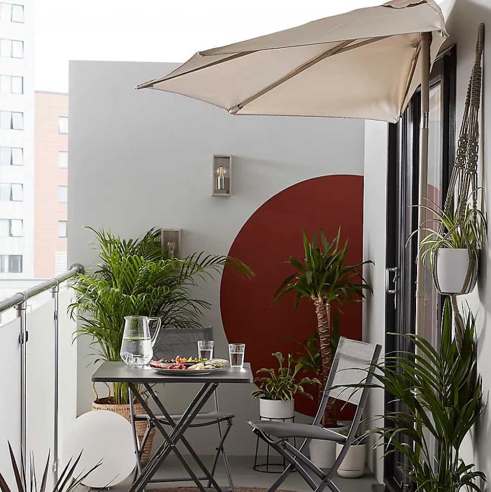 Parasol de balcon GoodHome Carambole gris