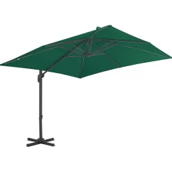 Parasol deporte avec mât en aluminium aluminium vert Helloshop26