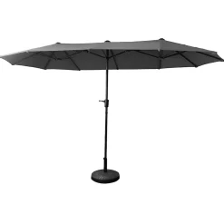 Parasol double 2x4m LINAI gris - HAPPY GARDEN