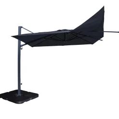Parasol déporté anti-vent Belveo L.3 x l.3m gris