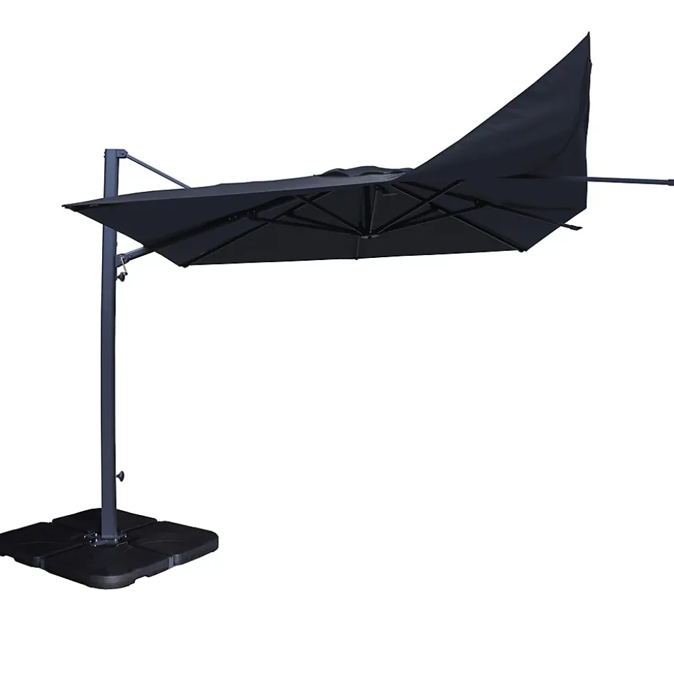Parasol déporté anti-vent Belveo L.3 x l.3m gris