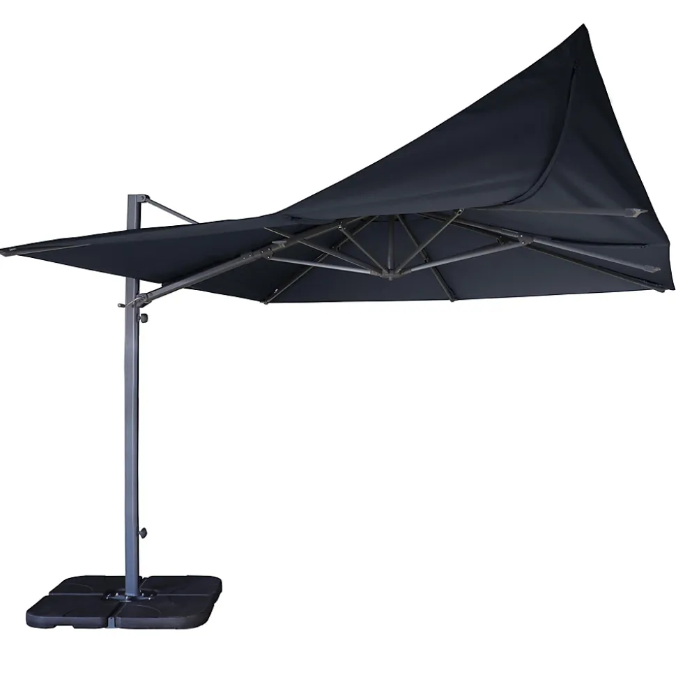 Parasol déporté anti-vent Belveo L.3 x l.3m gris