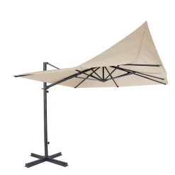 Parasol déporté Belveo beige 3 x 3 m