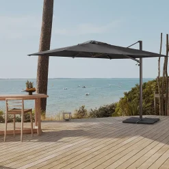 Parasol déporté Belveo gris anthracite l.3 x L.3 m