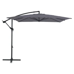 Parasol déporté inclinable carré ouverture manivelle anthracite 2,5 x 2,5 m GoodHome Calamian