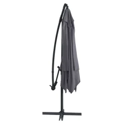 Parasol déporté inclinable carré ouverture manivelle anthracite 2,5 x 2,5 m GoodHome Calamian