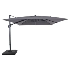 Parasol déporté inclinable rectangle ouverture manivelle anthracite 3 x 4m GoodHome Corby