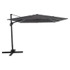 Parasol déporté inclinable carré ouverture manivelle anthracite 3 x 3m GoodHome Corby