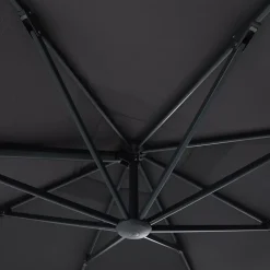 Parasol déporté inclinable carré ouverture manivelle anthracite 3 x 3m GoodHome Corby