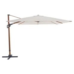 Parasol déporté inclinable carré ouverture manivelle moonbeam effet bois 3 x 3m GoodHome Corby