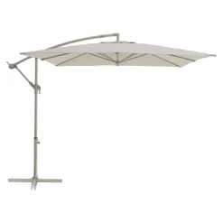 Parasol déporté inclinable carré ouverture manivelle beige moonbeam 2,5 x 2,5 m GoodHome Calamian