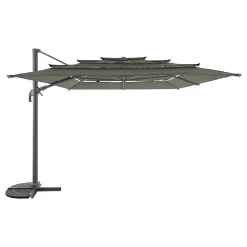 Parasol déporté rectangulaire inclinable Melhia 4x3 m vert laurier - Hespéride