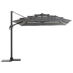 Parasol déporté rectangulaire multi-toile Melhia anthracite 4 x 3m - Hespéride