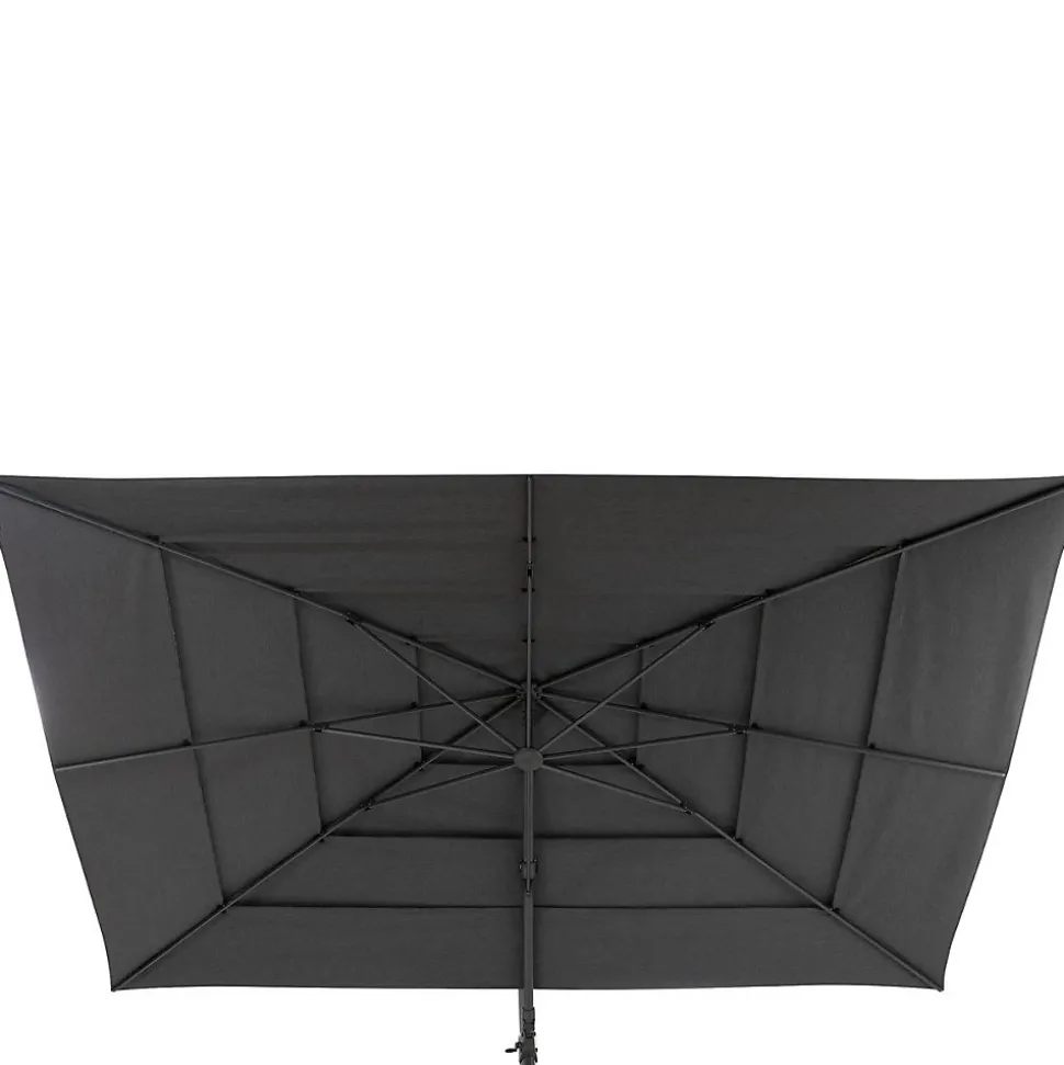 Parasol déporté rectangulaire multi-toile Melhia anthracite 4 x 3m - Hespéride