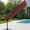 Parasol déporté 3x3m en aluminium - coloris Bordeaux