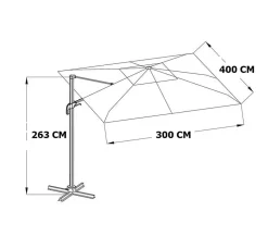 Parasol déporté 4x3m en aluminium colorislin saphir - ozalide