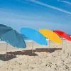 Parasol droit - rond - coloris multicolore - L.180 x l.180 cm