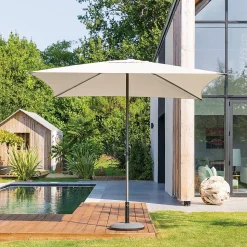 Parasol droit carré Soya blé 2,5 x 2,5 m - Hespéride