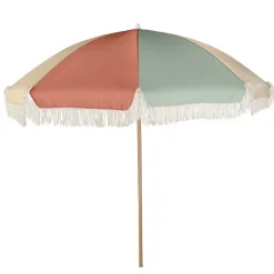 Parasol droit Gaya acier sable, terracotta et sauge Oviala H.200 cm