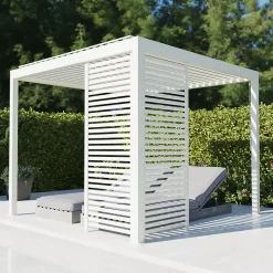 Paroi ajourée 0,96 m blanc RAL 9010 pour pergola Salto Alumin'home