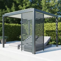 Paroi ajourée 0,96 m gris foncé RAL 7016 pour pergola Salto Alumin'home