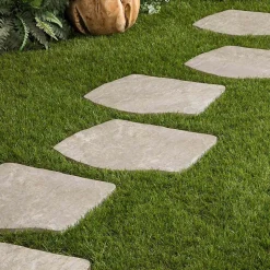Pas japonais Irrégulier Grès cérame effet Pierre Beige 42x36x2 cm (lot de 15) - RO'MA NATURE
