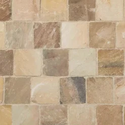 Pavé Grès Kandla Beige 14x14x5-7 cm (vendu au m² - 42 pavés/m²) - RO'MA NATURE