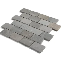 Pavé Grès Kandla Gris 20x14x2,5 cm (vendu au m² - 30 pavés/m²) - RO'MA NATURE