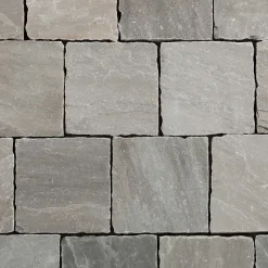 Pavé Grès Kandla Gris 14x14x5-7 cm (vendu au m² - 42 pavés/m²) - RO'MA NATURE