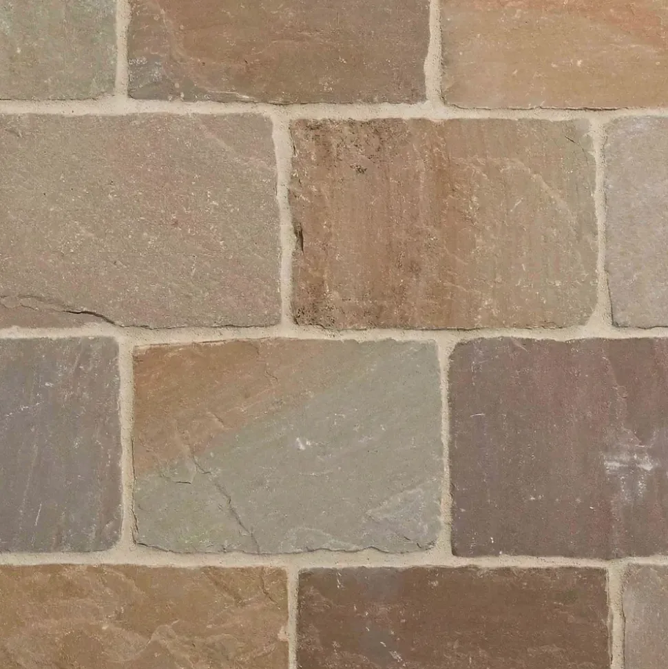 Pavé Grès Kandla Multicolore 20x14x3-5 cm (vendu au m² - 30 pavés/m²) - RO'MA NATURE