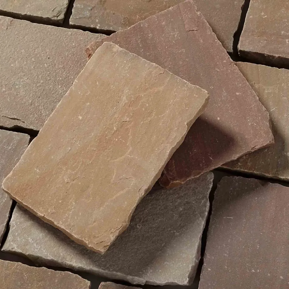 Pavé Grès Kandla Multicolore 20x14x3-5 cm (vendu au m² - 30 pavés/m²) - RO'MA NATURE
