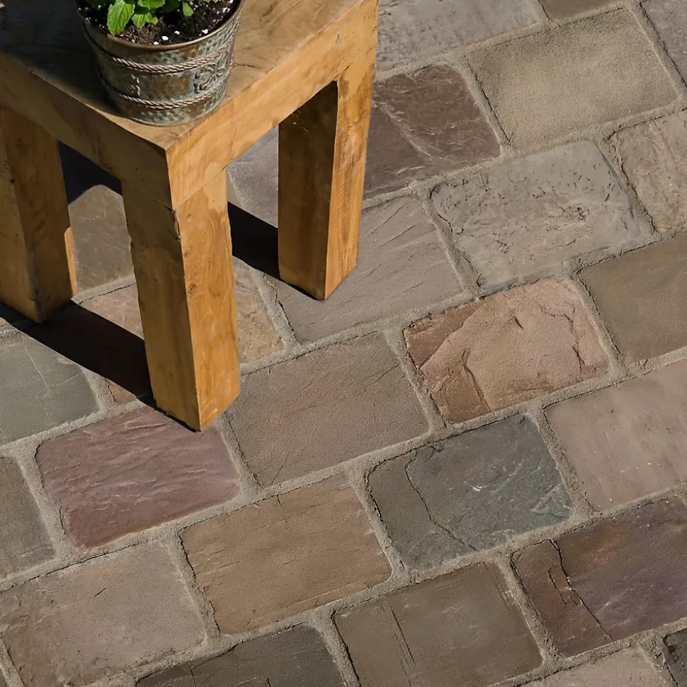Pavé Grès Kandla Multicolore 20x14x5-7 cm (vendu au m² - 30 pavés/m²) - RO'MA NATURE