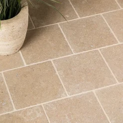 Pavé Pierre d'Egypte Beige 20x20x2 cm (vendu au m² - 25 pavés/m²) - RO'MA NATURE
